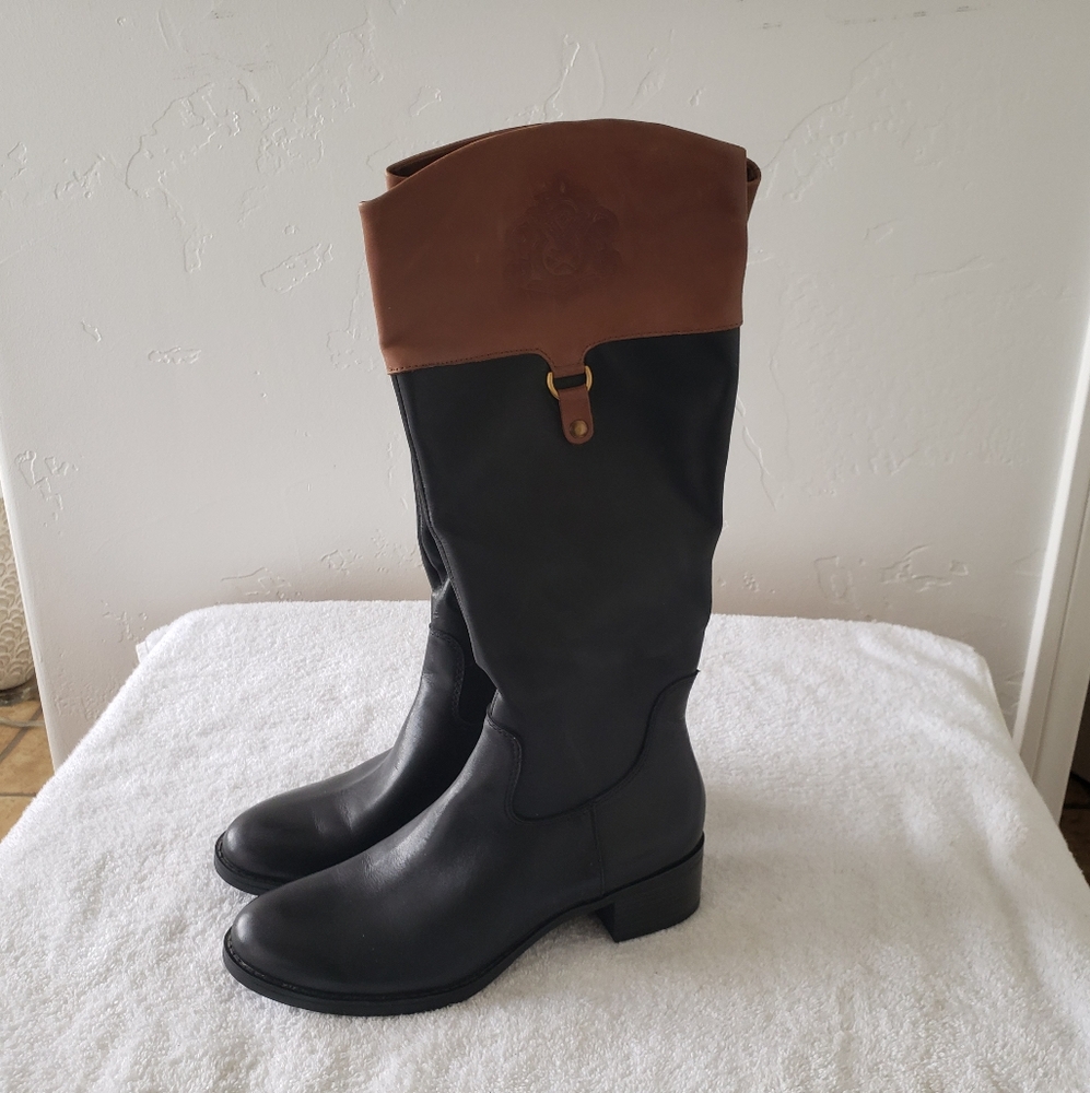 Franco Sarto black leather women's  boots size 9,5